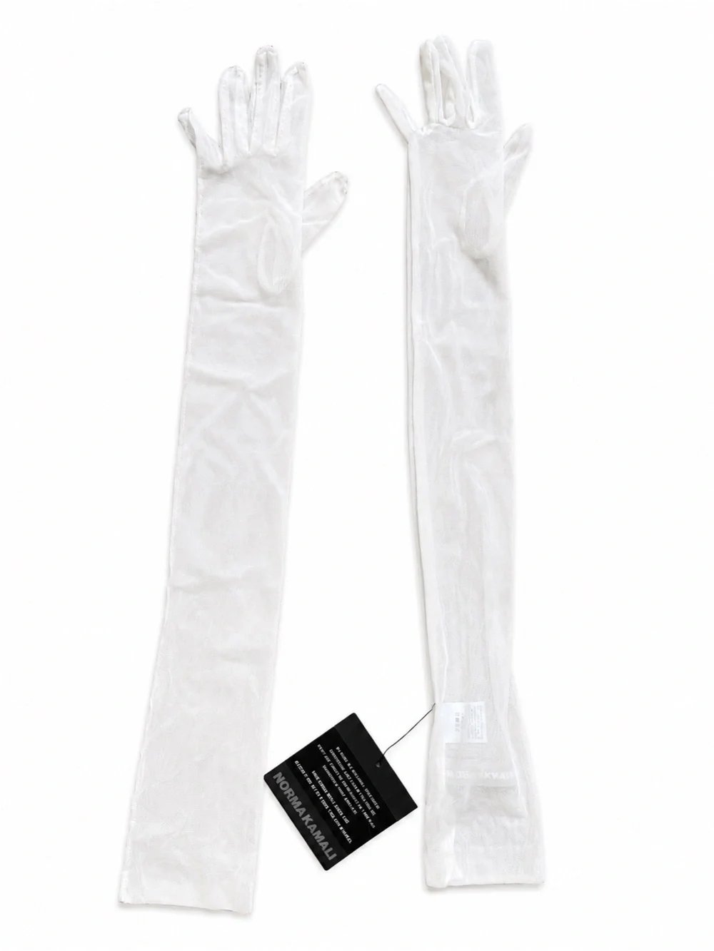 NWT Norma Kamali White Sheer Extra Long Opera Gloves Bridal